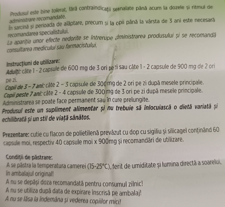 ULEI de CATINA pentru COPII, 60 capsule moi, Hofigal [3]