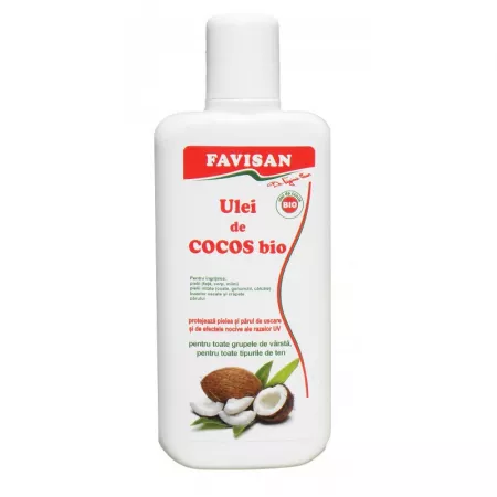 COSMETICE - ULEI DE COCOS BIO  pentru fata si corp, 125 ml, Favisan la Nana Plafar