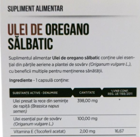 ULEI de OREGANO SALBATIC ANTIBIOTIC NATURAL, 30 capsule, Parapharm [2]
