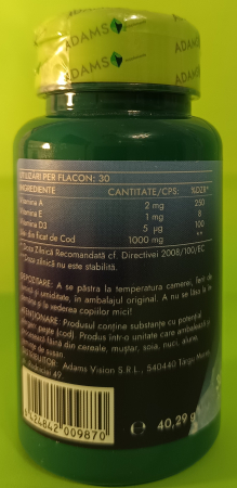 Ulei din FICAT de COD 1000mg, Adams Supplements [1]