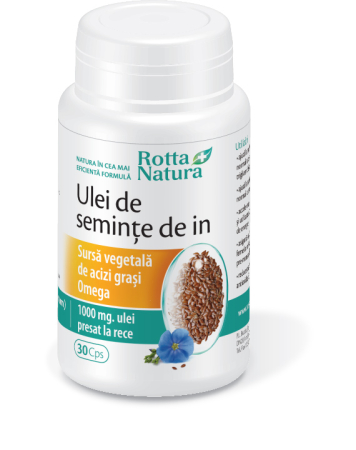 afectiuni CARDIOVASCULARE - OMEGA 3 6 9 ULEI de SEMINTE de IN 1000mg Rotta Natura la Nana Plafar
