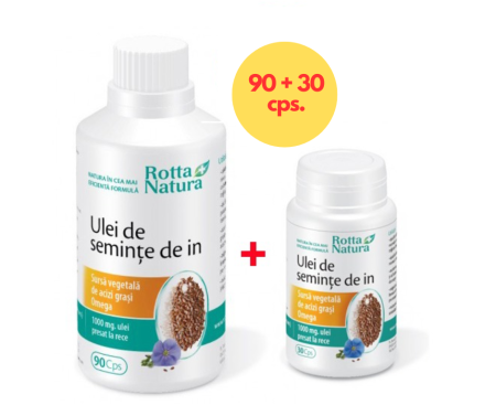 OMEGA 3 6 9 ULEI de SEMINTE de IN 1000mg Rotta Natura la Nana Plafar [2]