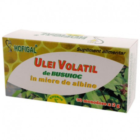 ulei,tincturi copii - ULEI VOLATIL DE BUSUIOC IN MIERE DE ALBINE 30 MONODOZE, Hofigal