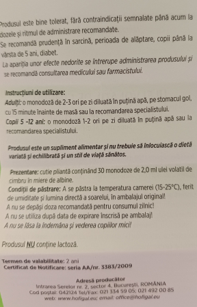 ULEI VOLATIL DE CIMBRU IN MIERE DE ALBINE 30 MONODOZE Hofigal [2]