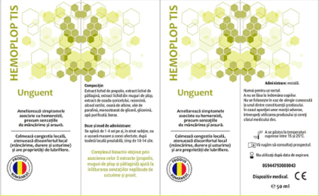 UNGUENT ANTIHEMOROIDAL HEMOPLOP, CREMA HERMOPROP, Tis Farmaceutic la Nana Plafar [1]
