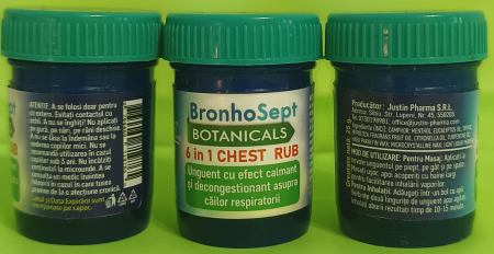 UNGUENT  Chest Rub Decongestionant BronhoSept, 25 g, Justin Pharma la Nana Plafar [1]