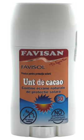 MAMA si COPILUL - UNT DE CACAO FPS30 FAVISOL, protecite solara, 60 gr, Favisan