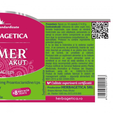 URIMER AKUT capsule Herbagetica la Nana Plafar [2]