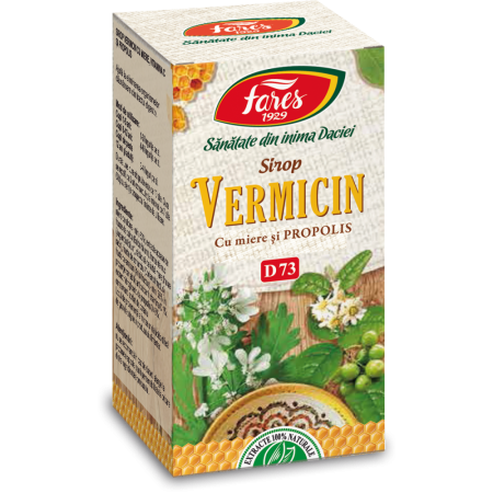 paraziti intestinali - SIROP VERMICIN cu Miere şi Propolis, D73, sirop, 100 ml Fares la Nana Plafar