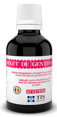 antiseptic rani leziuni arsuri - Violet de gentiana, 1%, 25 ml, Tis Farmaceutic la Nana Plafar