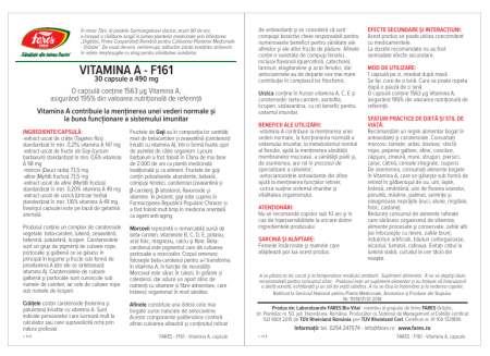 Vitamina A naturala, F161, 30 capsule, Fares [1]