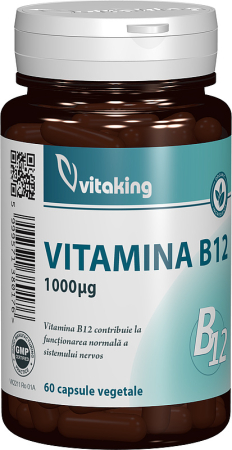 oboseala fizica si psihica adulti - Vitamina B12 -1000 mcg - 60 capsule vegetale, Vitaking