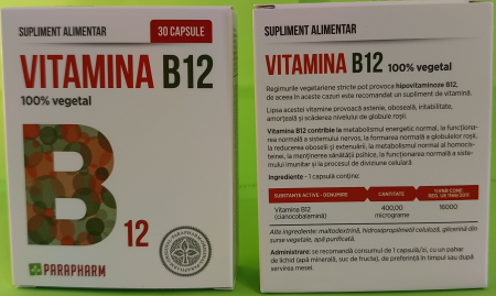 VITAMINA B12, 30 capsule, Parapharm  la Nana Plafar [1]