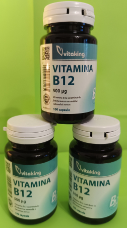 Vitamina B12 (cianocobalamina) 500 mcg - 100 capsule, Vitaking [2]