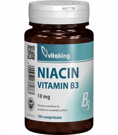 regenerare celulara - Vitamina B3 (niacina) 10mg - 100 comprimate, Vitaking