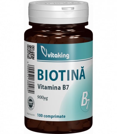 Vitamina B7 (biotina) 900 mcg - 100 comprimate, Vitaking