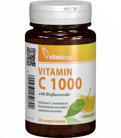flux sangvin - Vitamina C 1000 mg cu bioflavonoide, acerola si macese, Vitaking
