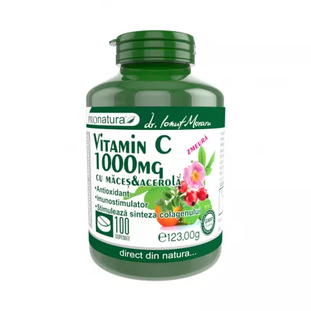 VITAMINA C 1000 mg cu MACES si ACEROLA, 100 comprimate ProNatura Medica  la Nana Plafar [2]