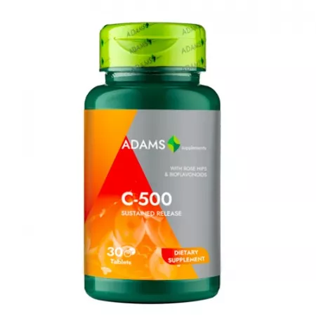 VITAMINA C-500 cu Macese si Bioflavonoide, Adams Supplements