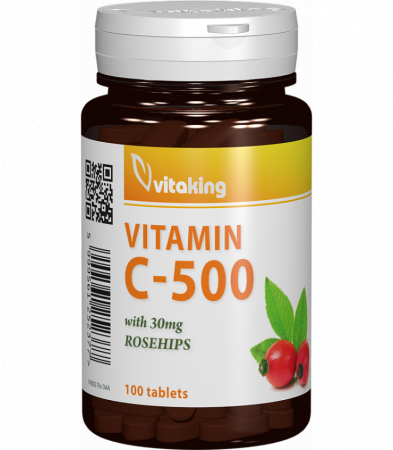 oboseala fizica si psihica adulti - VITAMINA C 500 mg cu Macese, 100 comprimate, Vitaking
