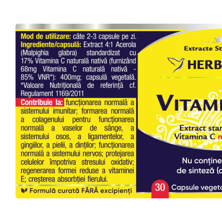 VITAMINA  C Forte, 400 mg, capsule, Herbagetica la Nana Plafar [1]