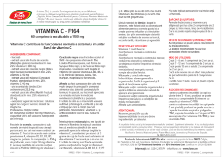 Vitamina C naturala F164, 60 comprimate masticabile, Fares [2]