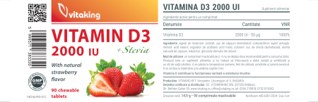 VITAMINA D3 2000UI comprimate masticabile, Vitaking [1]