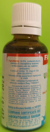 VITAMINA D3, copii 1-12 ani, 30 ml, favisan la Nana Plafar [2]