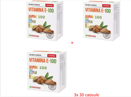 VITAMINA E-100, D-a Tocoferol 120mg, 30 capsule, Parapharm [2]