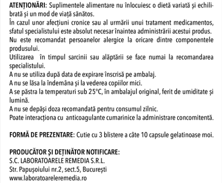 Vitamina E, 400 U.I, 30 capsule moi, Remedia la Nana Plafar [2]