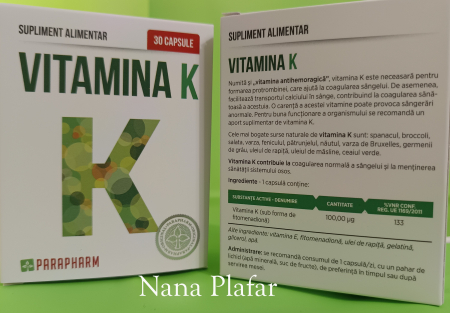 VITAMINA K pentru ARTICULATII, 30 capsule, Parapharm [2]