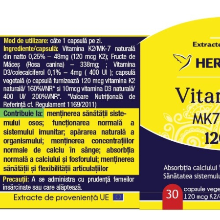 VITAMINA K2 MK7 NATURALA Herbagetica la Nana Plafar [1]