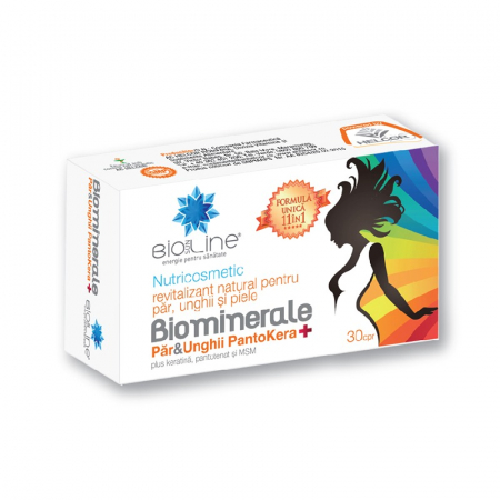 frumusete - Vitamine pentru par – Biominerale Par & Unghii PantoKera+, 30 comprimate, BioSunLine la Nana Plafar