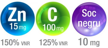 ZINC MAX + VITAMINA C si fructe de SOC negru, 30 comprimate, BioSunLine Helcor [1]