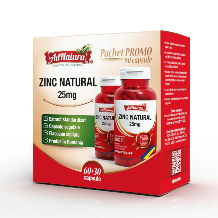 ZINC NATURAL 25 mg, AdNatura  la Nana Plafar [2]