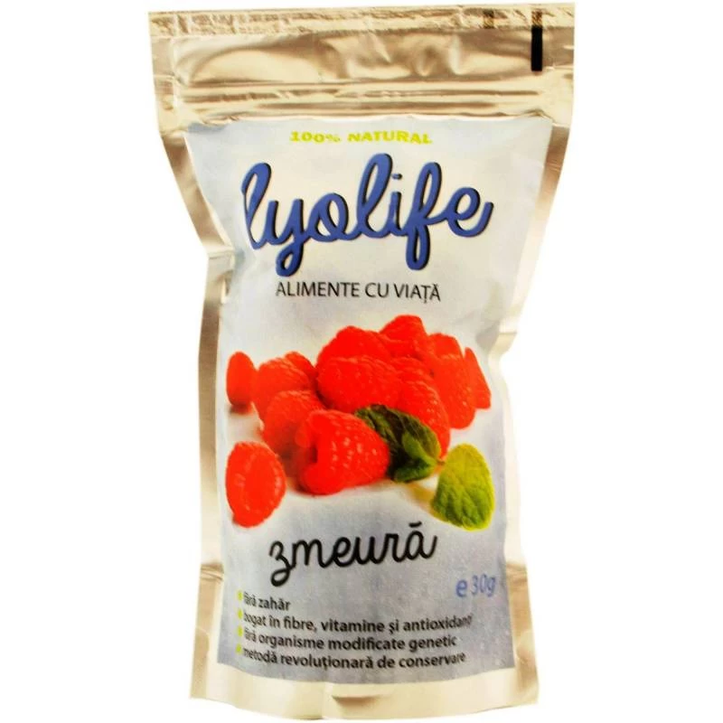 PRODUSE ALIMENTARE - Zmeura liofilizata 30gr, Lyolife