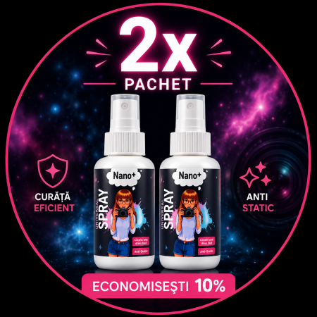 Reduceri - 2 x Solutie curatare ochelari, lentile Nano +, fara alcool, Antistatica, Anti-aburire, 100ml