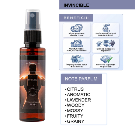 Odorizant Auto Luxuriant, Purificator Nano+, Parfum Spray, Invincible, 50ml [1]