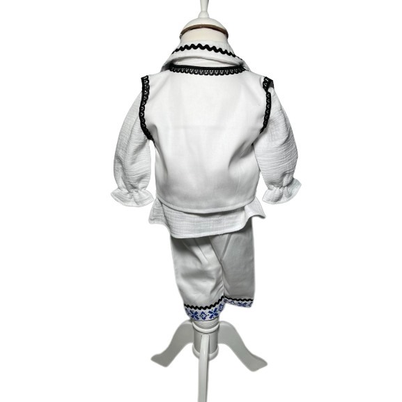 Costum popular baieti cu vesta, 4 piese [6]