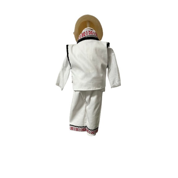 Costum popular baieti, culoare alb/negru [4]