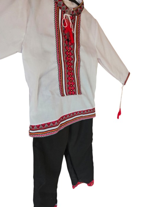Costum popular pentru baieti, alb-negru [3]
