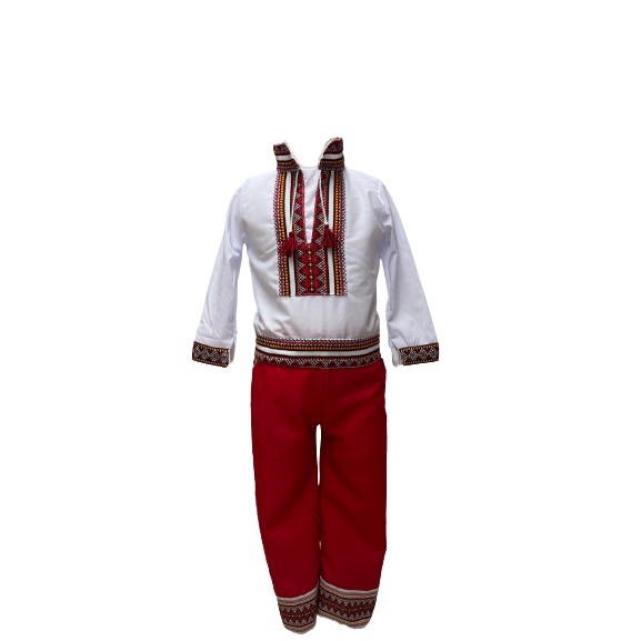Costum popular pentru baieti, rosu [1]