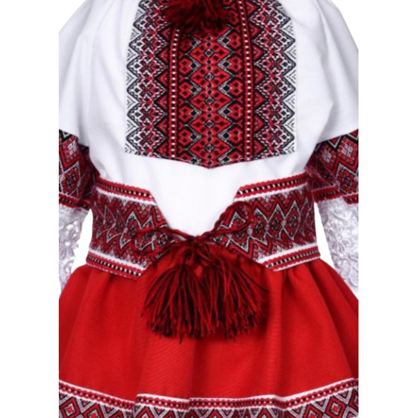 Costum popular pentru fete, rosu, dantela [4]