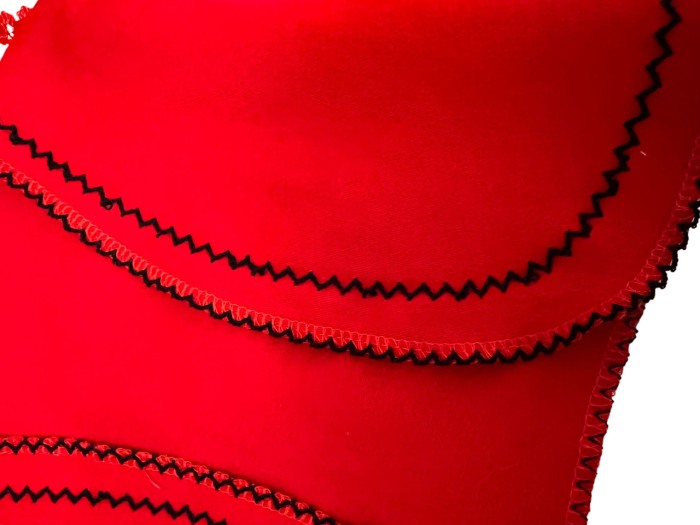 Costum traditional fete cu vesta rosie, alb/rosu/negru, 4 piese [5]