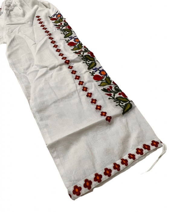 Ie traditionala , alba, broderie cu motiv floral rosu/galben, femei [4]