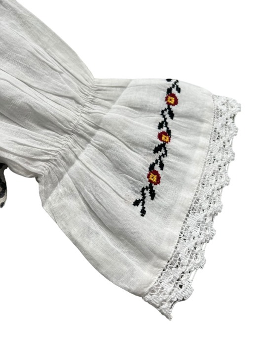 Ie traditionala , alba, broderie multicolor cu flori, femei [2]