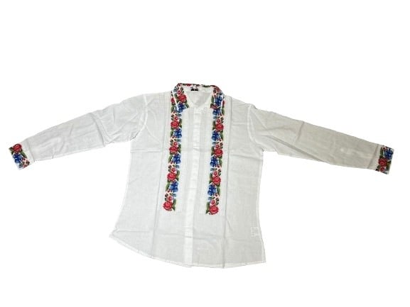 Ie traditionala , alba, model floral, barbati [1]