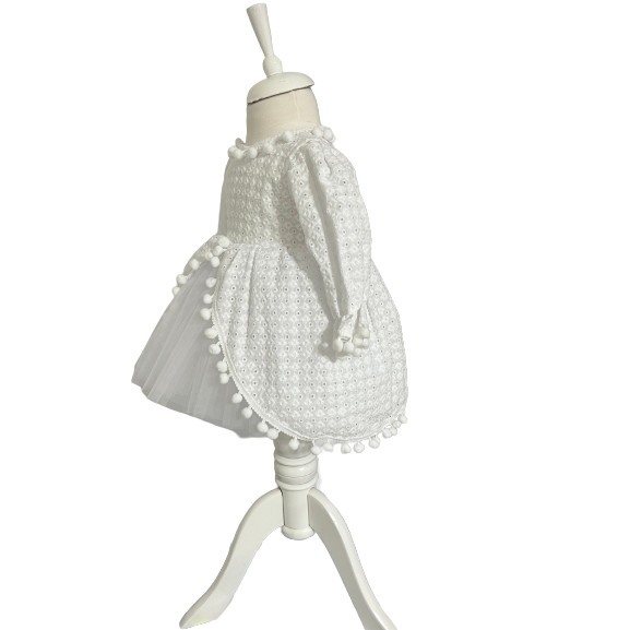 Rochie botez fetite casual, elganta, culoare alba [3]