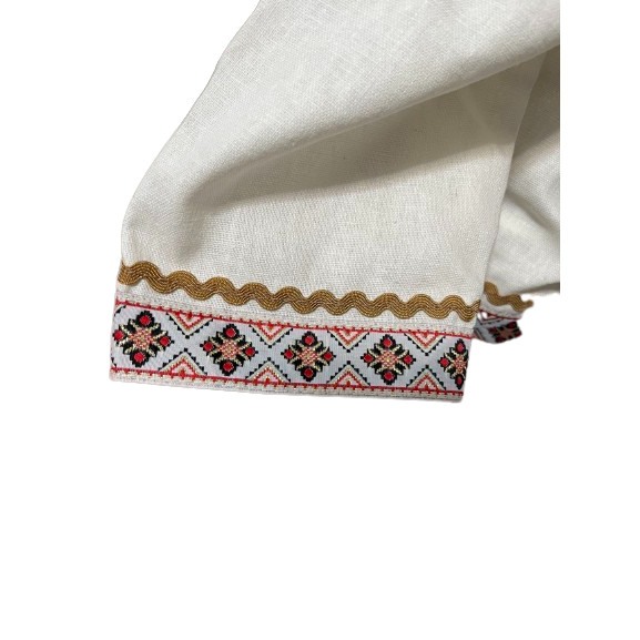 Set costum popular botez alb/auriu, trusou, lumanare, 14 piese [6]