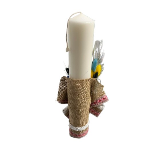 Trusou botez traditional complet, baieti, culoare alb-tricolor, setul contine 8 piese, lumanare traditionala [3]